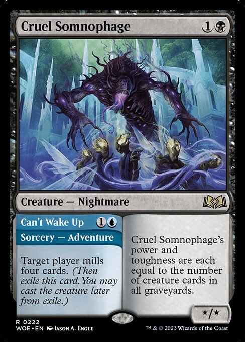 WOE, Cruel Somnophage // Can't Wake Up, Standard, 222, R, Near Mint, (Foil), EN