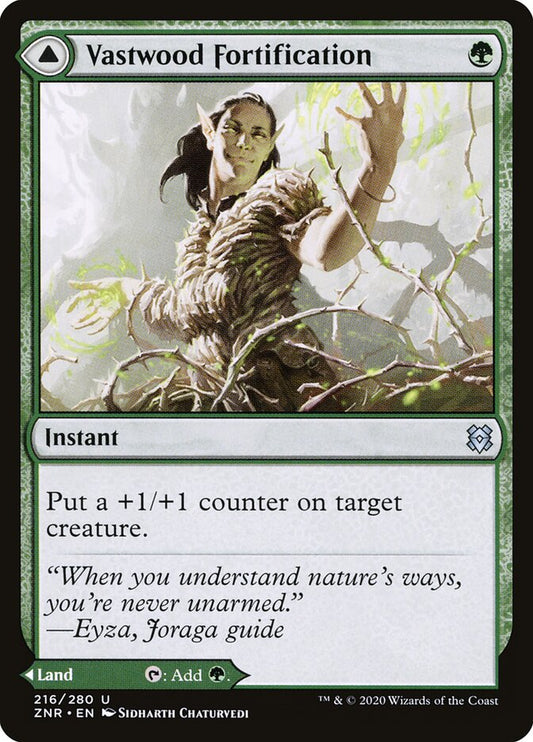 ZNR, Vastwood Fortification // Vastwood Thicket, Standard, 216, U, Near Mint, (Foil), EN