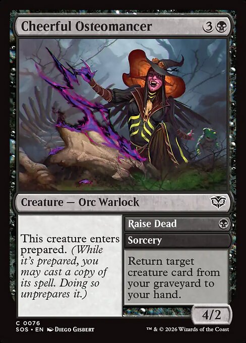 SOS, Cheerful Osteomancer // Raise Dead, Standard, 76, C, Near Mint, Normal, EN