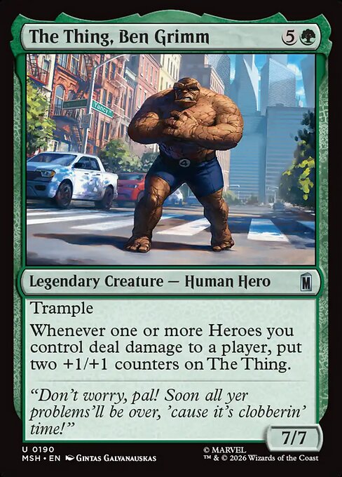 MSH, The Thing, Ben Grimm, Standard, 190, U, Near Mint, Normal, EN