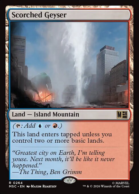 MSC, Scorched Geyser, Standard, 264, R, Near Mint, (Surge Foil), EN