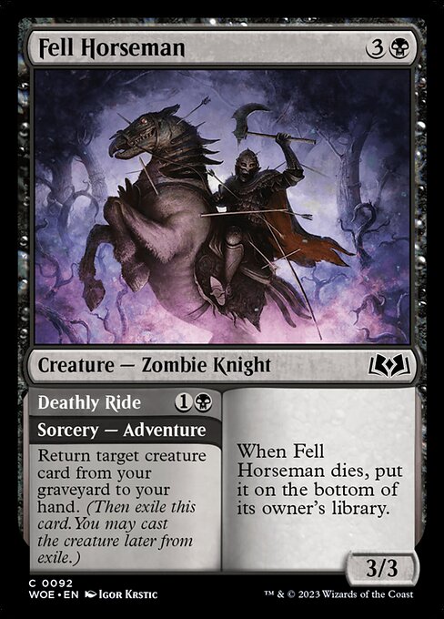 WOE, Fell Horseman // Deathly Ride, Standard, 92, C, Near Mint, (Foil), EN