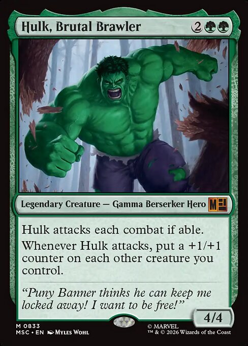 MSC, Hulk, Brutal Brawler, Standard, 833, M, Near Mint, Normal, EN