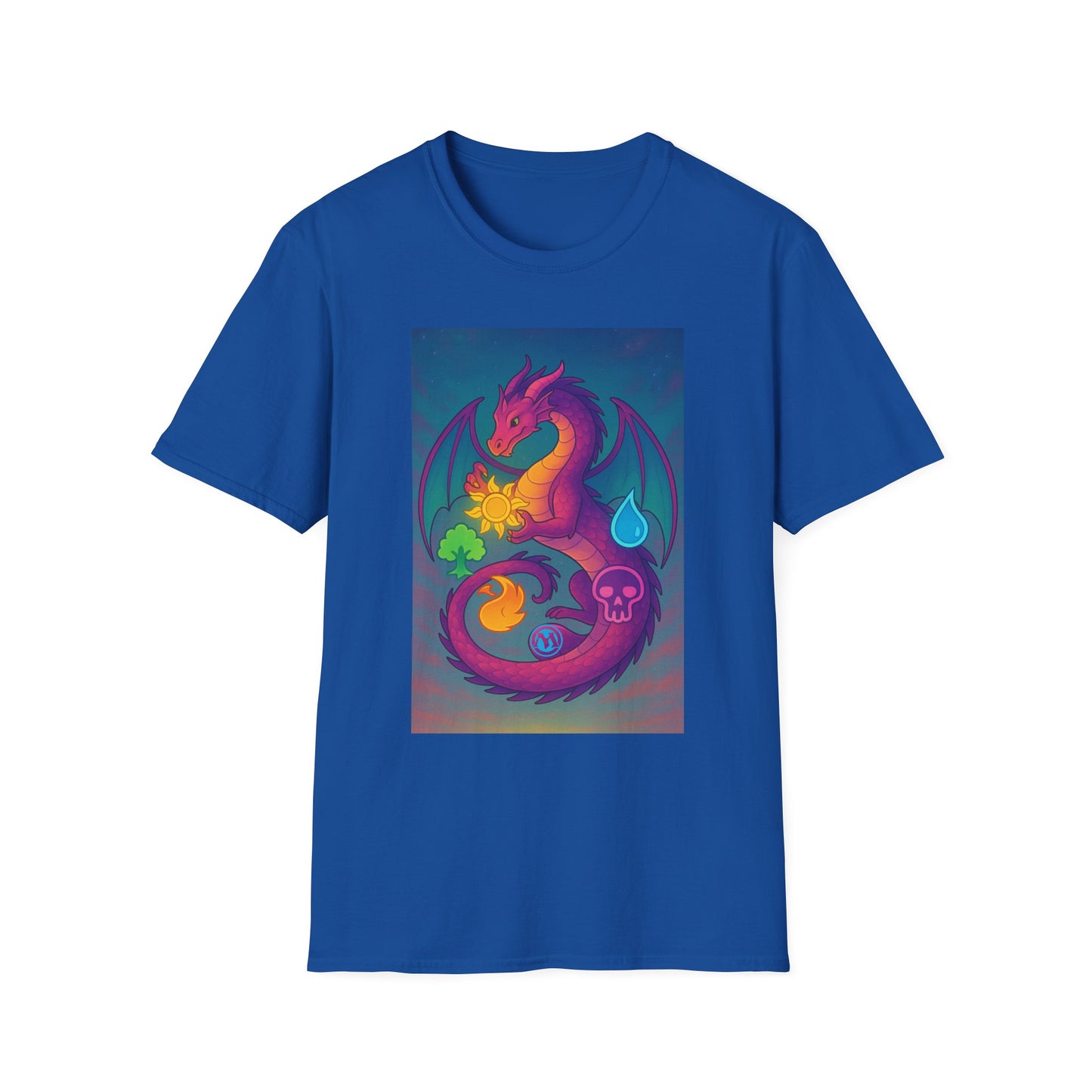Vibrant Dragon Graphic T-Shirt for Unisex, Colorful Fantasy Tee, Casual Wear, Gift for Gamers, MTG, Magic the Gathering