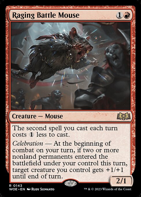WOE, Raging Battle Mouse, Standard, 143, R, Near Mint, (Foil), EN