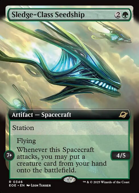EOE, Sledge-Class Seedship, (Extended Art), 346, R, Near Mint, (Foil), EN