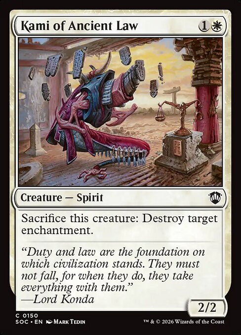 SOC, Kami of Ancient Law, Standard, 150, C, Near Mint, Normal, EN