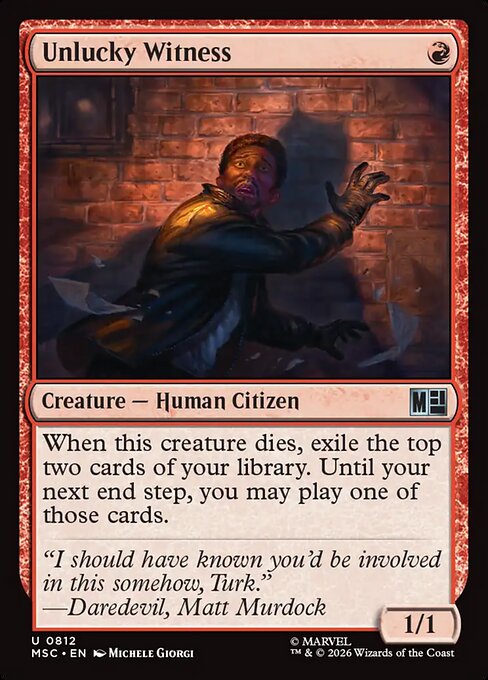 MSC, Unlucky Witness, Standard, 812, U, Near Mint, (Foil), EN