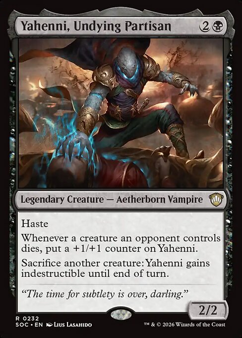 SOC, Yahenni, Undying Partisan, Standard, 232, R, Near Mint, Normal, EN
