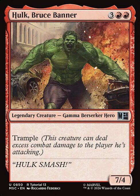 MSC, Hulk, Bruce Banner, Standard, 850, U, Near Mint, Normal, EN