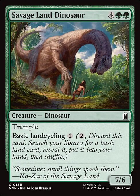 MSH, Savage Land Dinosaur, Standard, 185, C, Near Mint, Normal, EN
