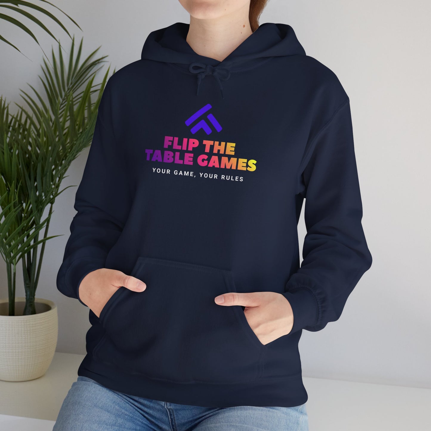 Flip the Table Games Hoodie - Unisex Heavy Blend Sweatshirt for Gaming Enthusiasts