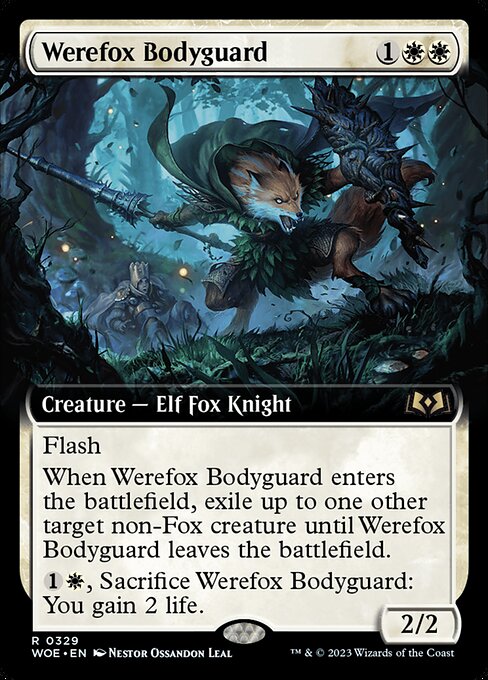 WOE, Werefox Bodyguard, (Extended Art), 329, R, Near Mint, (Foil), EN