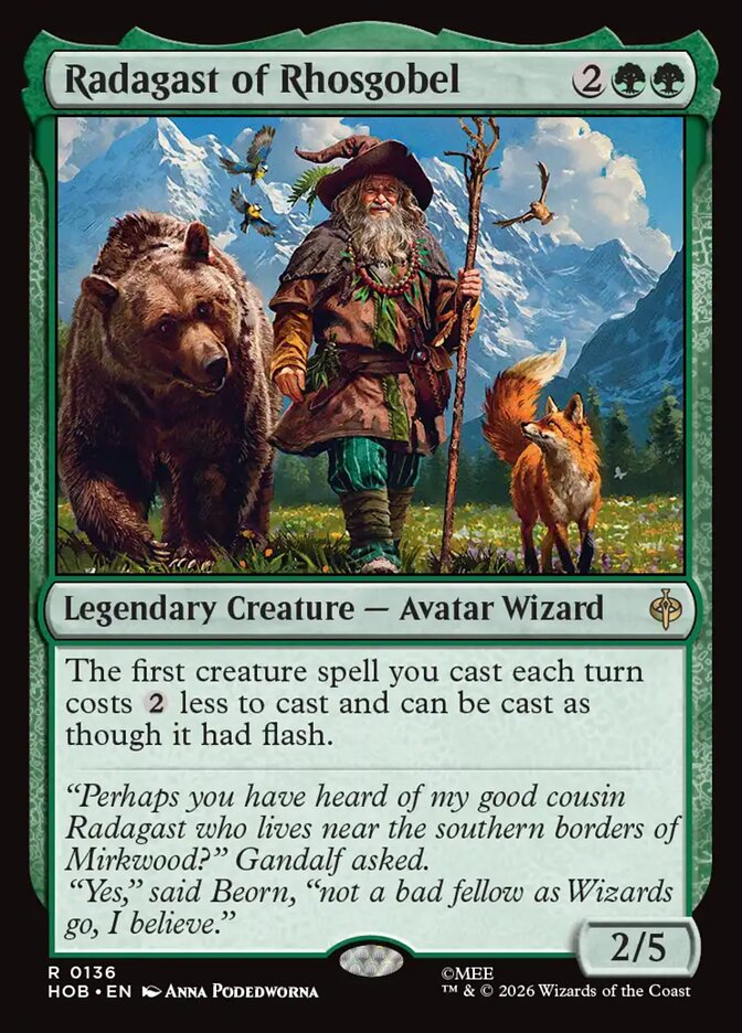 HOB, Radagast of Rhosgobel, Standard, 136, R, Near Mint, (Foil), EN