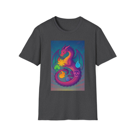 Vibrant Dragon Graphic T-Shirt for Unisex, Colorful Fantasy Tee, Casual Wear, Gift for Gamers, MTG, Magic the Gathering