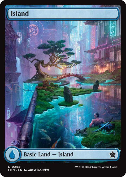 FDN, Island, (Full Art), 285, C, Near Mint, Foil, EN