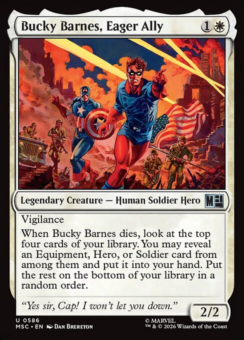 MSC, Bucky Barnes, Eager Ally, Standard, 586, U, Near Mint, Normal, EN