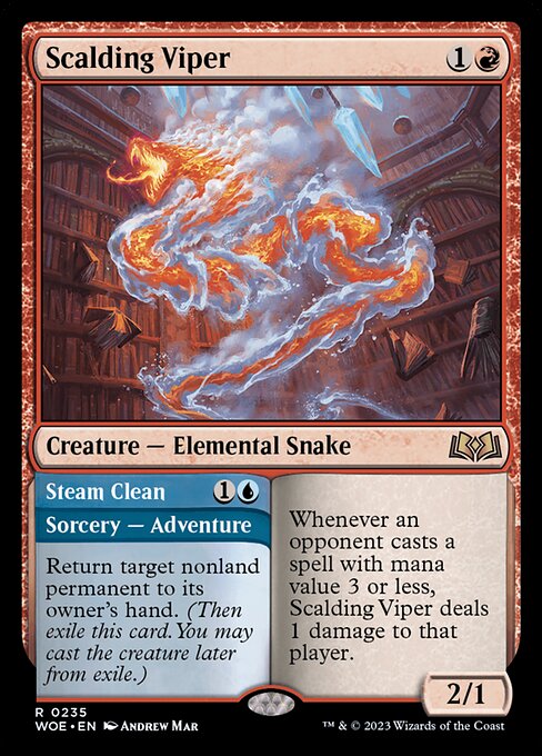 WOE, Scalding Viper // Steam Clean, Standard, 235, R, Near Mint, (Foil), EN