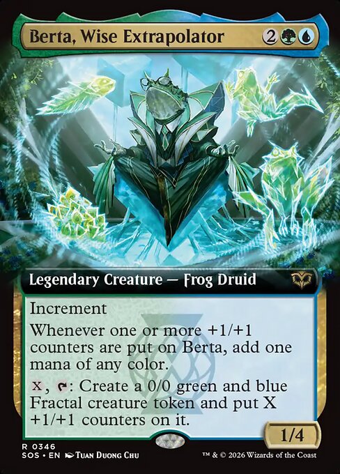 SOS, Berta, Wise Extrapolator, (Extended Art), 346, R, Near Mint, (Foil), EN