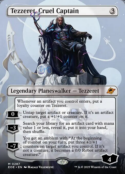 EOE, Tezzeret, Cruel Captain, (Borderless), 287, M, Near Mint, Normal, EN