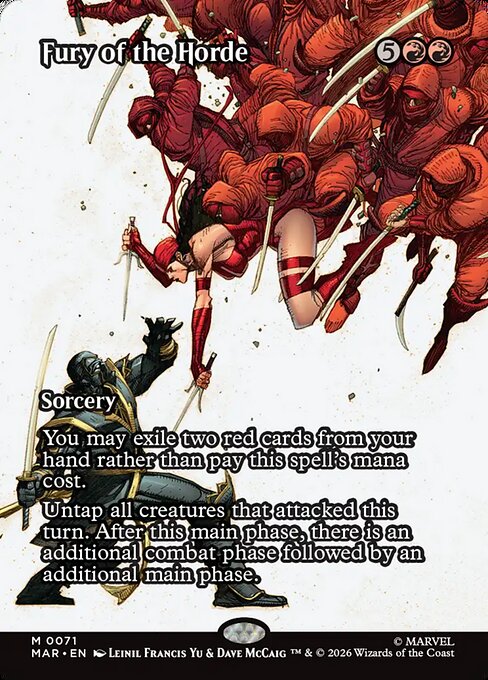 MAR, Fury of the Horde, (Borderless), 71, M, Near Mint, Normal, EN
