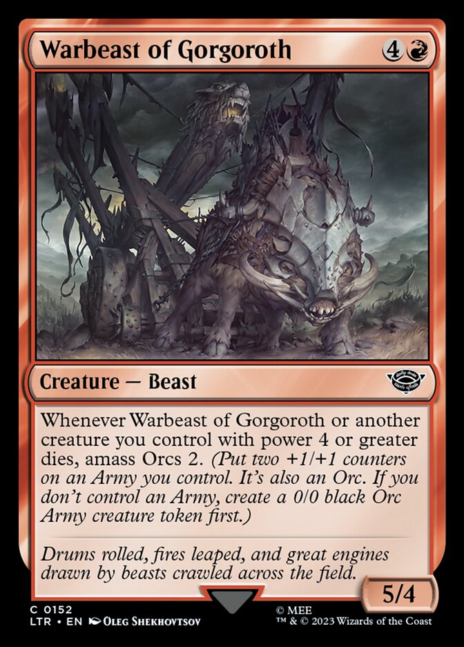 LTR, Warbeast of Gorgoroth, Standard, 152, C, Near Mint, Normal, EN