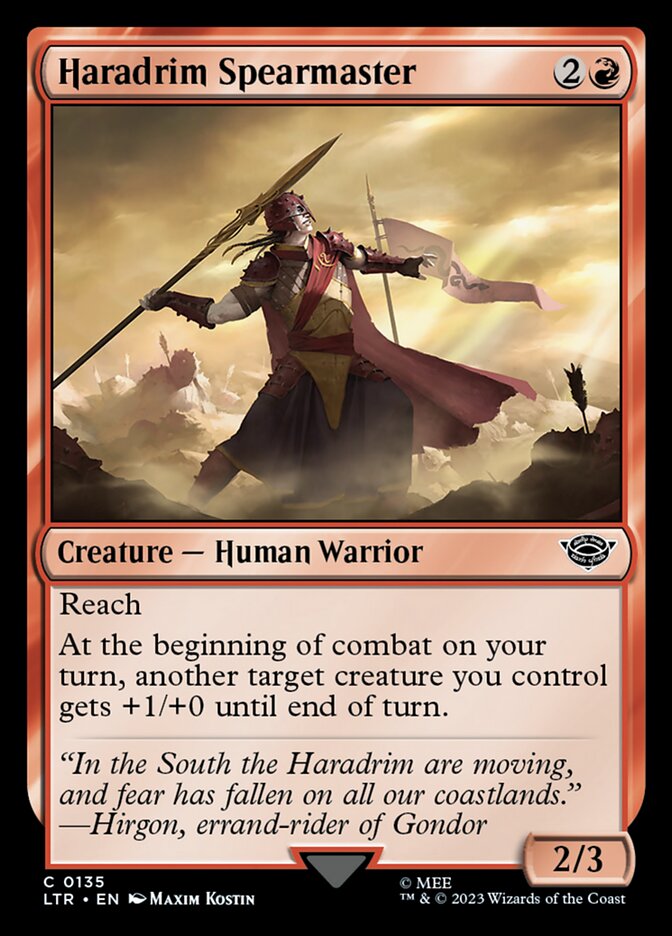 LTR, Haradrim Spearmaster, Standard, 135, C, Near Mint, Normal, EN
