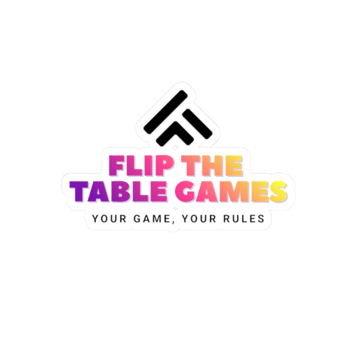FTTG Logo, Game-Themed Kiss-Cut Stickers - Flip the Table Games, MTG, Magic the Gathering