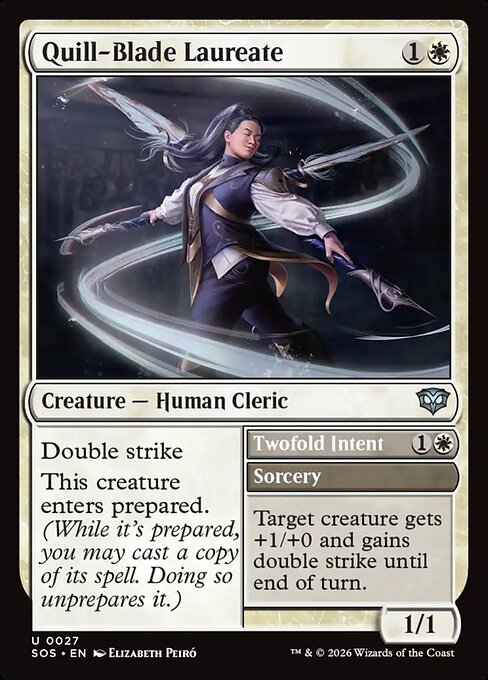 SOS, Quill-Blade Laureate // Twofold Intent, Standard, 27, U, Near Mint, (Foil), EN