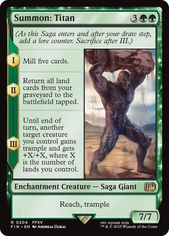FIN, Summon: Titan, Standard, 204, R, Near Mint, Normal, EN