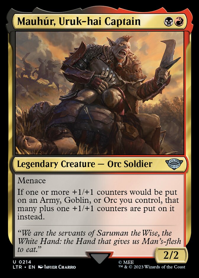 LTR, Mauhúr, Uruk-hai Captain, Standard, 214, U, Near Mint, Normal, EN