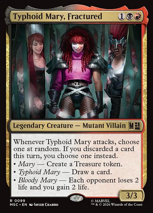 MSC, Typhoid Mary, Fractured, Standard, 99, R, Near Mint, (Surge Foil), EN