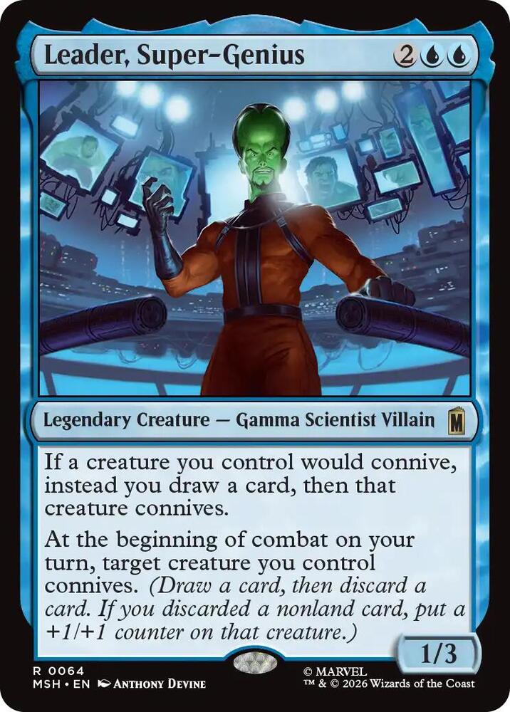 MSH, Leader, Super-Genius, Standard, 64, R, Near Mint, Normal, EN
