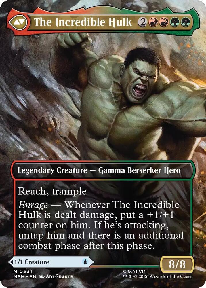 MSH, Bruce Banner // The Incredible Hulk, (Borderless), 331, M, Near Mint, Normal, EN