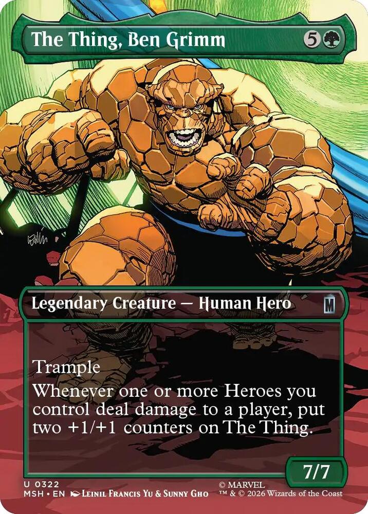MSH, The Thing, Ben Grimm, (Borderless), 322, U, Near Mint, (Foil), EN