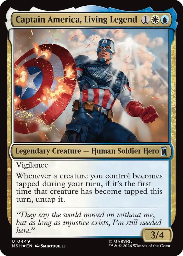MSH, Captain America, Living Legend, Standard, 449, U, Near Mint, (Surge Foil), EN
