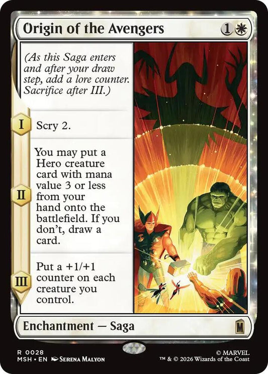 MSH, Origin of the Avengers, Standard, 28, R, Near Mint, (Foil), EN