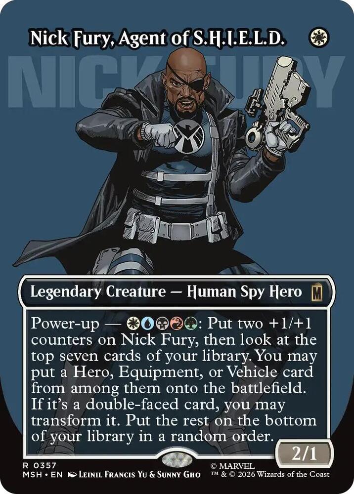 MSH, Nick Fury, Agent of S.H.I.E.L.D., (Borderless), 357, R, Near Mint, Normal, EN
