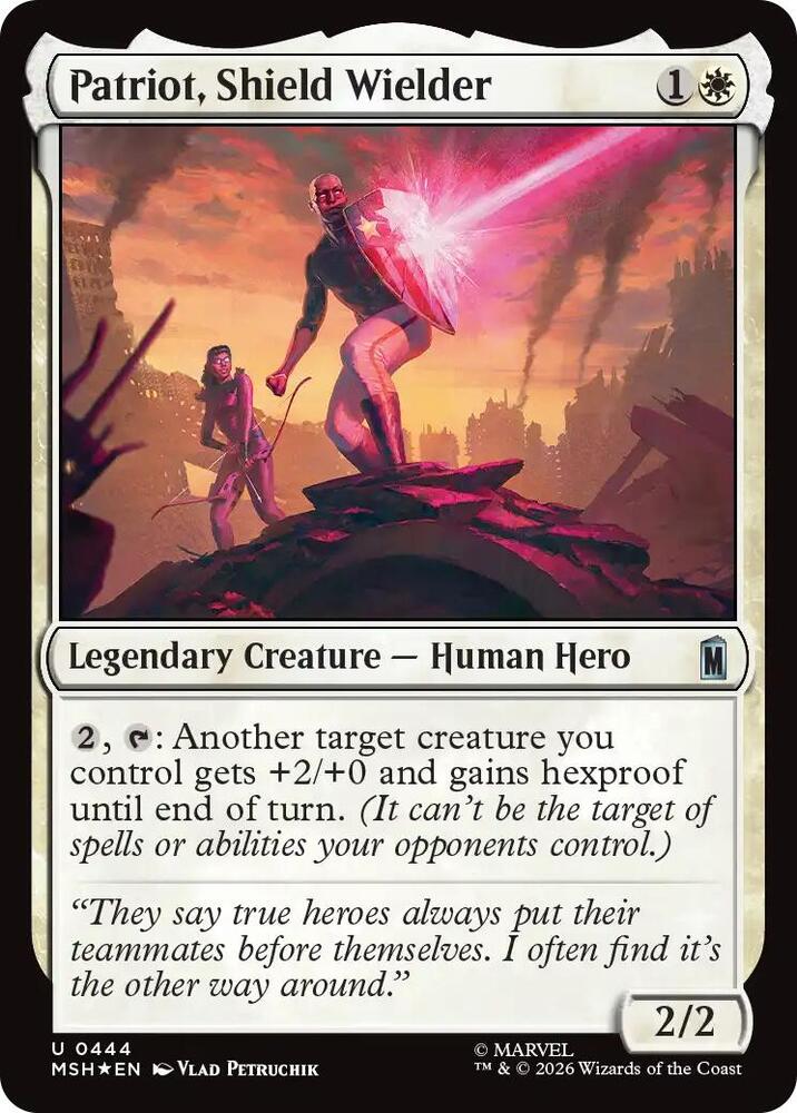 MSH, Patriot, Shield Wielder, Standard, 444, U, Near Mint, (Surge Foil), EN