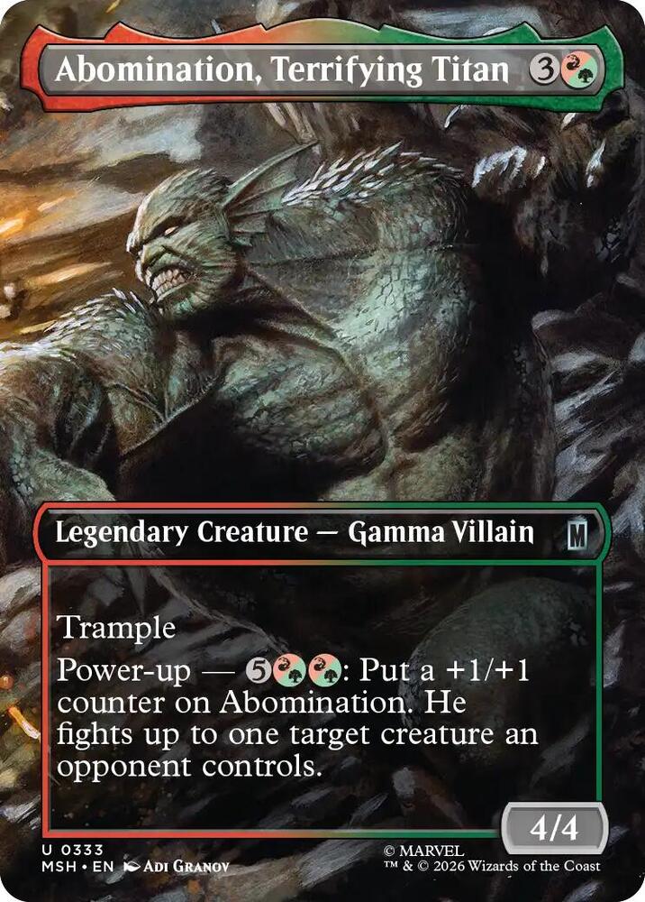 MSH, Abomination, Terrifying Titan, (Borderless), 333, U, Near Mint, (Foil), EN