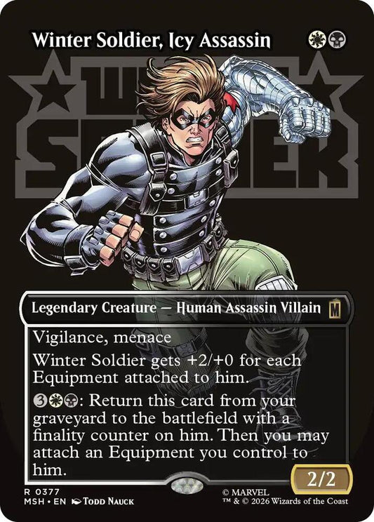 MSH, Winter Soldier, Icy Assassin, (Borderless), 377, R, Near Mint, Normal, EN