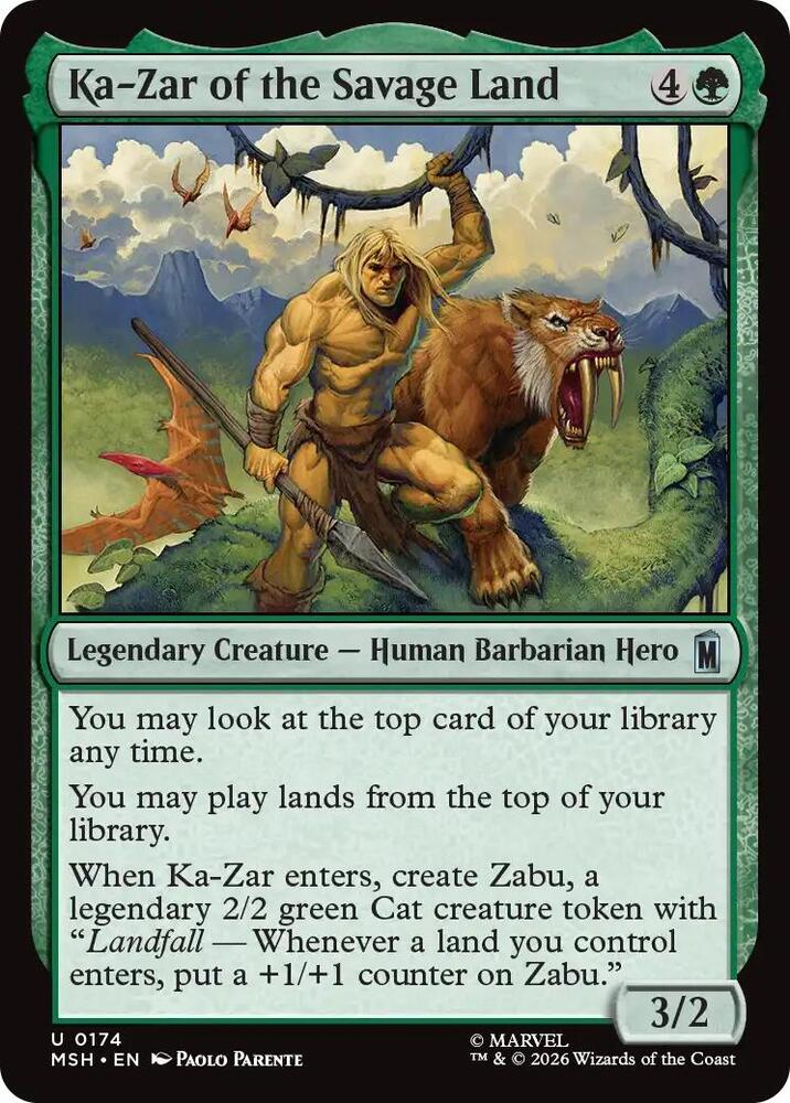 MSH, Ka-Zar of the Savage Land, Standard, 174, U, Near Mint, (Foil), EN
