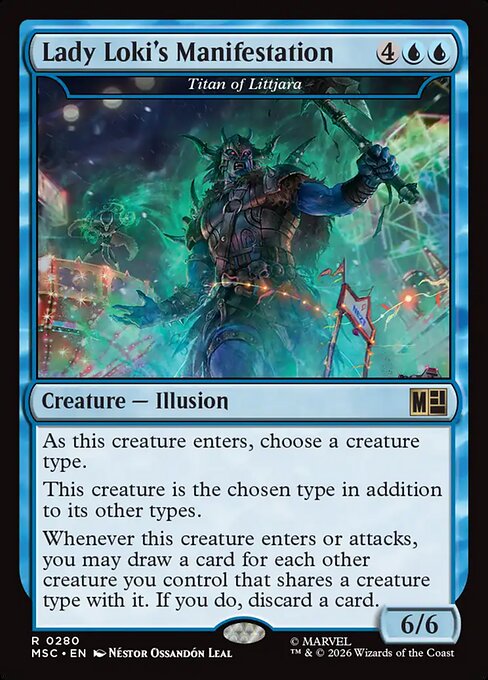 MSC, Lady Loki's Manifestation - Titan of Littjara, Standard, 280, R, Near Mint, (Surge Foil), EN