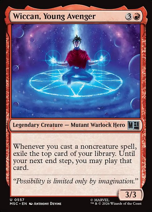 MSC, Wiccan, Young Avenger, Standard, 557, U, Near Mint, Normal, EN
