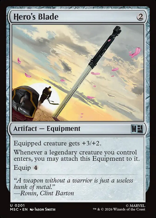 MSC, Hero's Blade, Standard, 201, U, Near Mint, (Surge Foil), EN