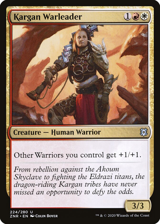 ZNR, Kargan Warleader, Standard, 224, U, Near Mint, Normal, EN