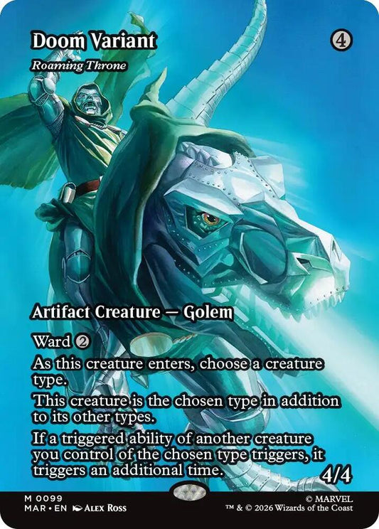 MAR, Doom Variant - Roaming Throne, (Borderless), 99, M, Near Mint, (Foil), EN