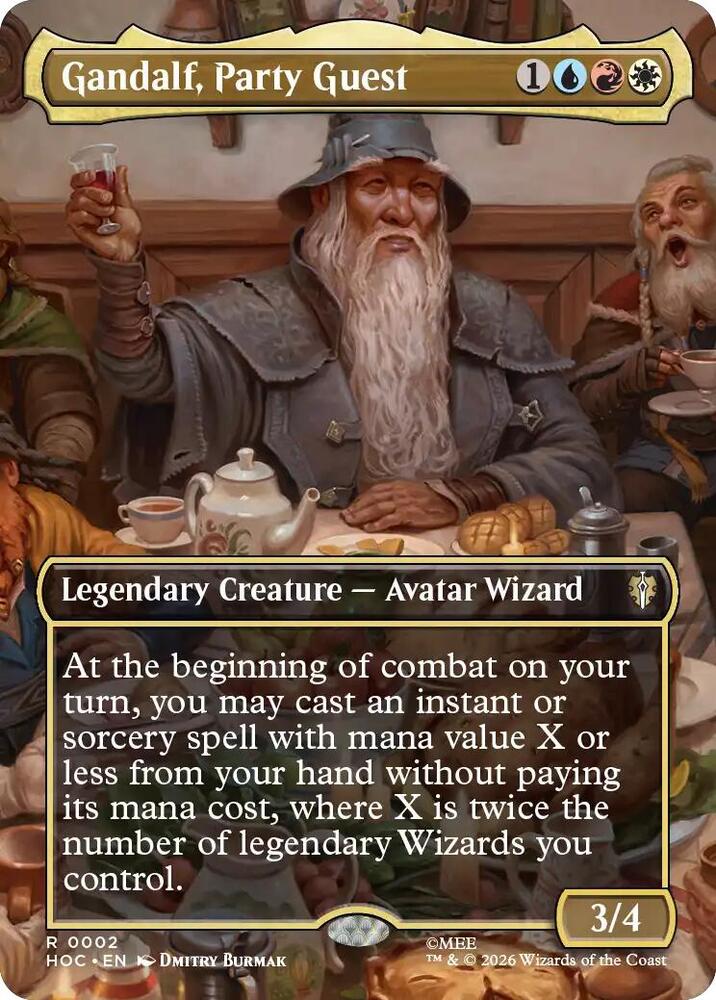 HOC, Gandalf, Party Guest, (Borderless), 2, R, Near Mint, Normal, EN