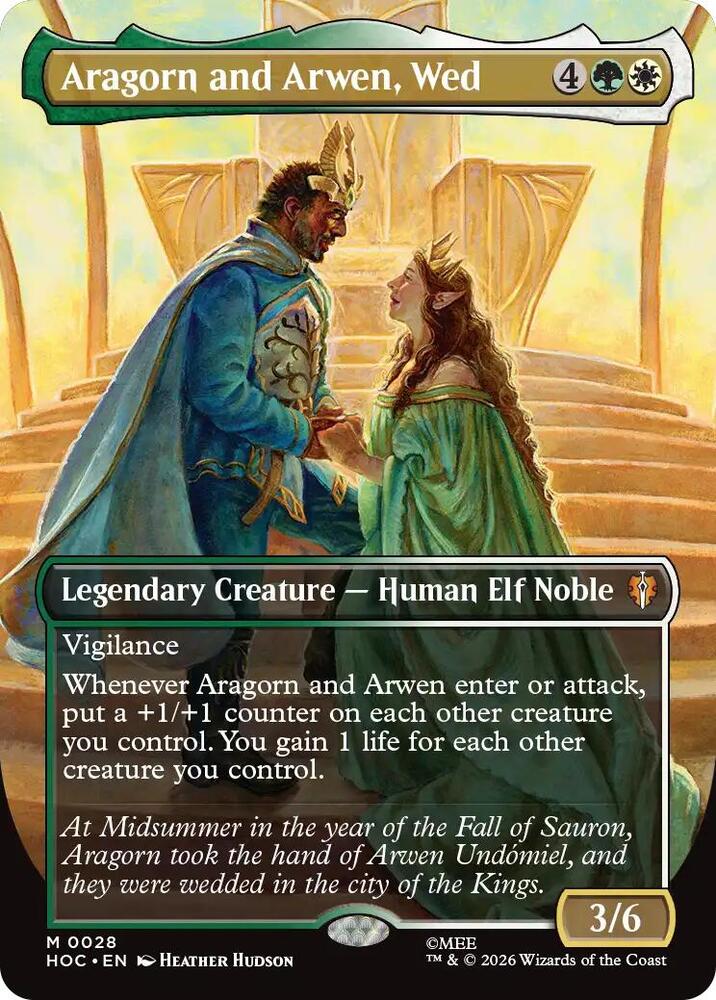 HOC, Aragorn and Arwen, Wed, (Borderless), 28, M, Near Mint, (Foil), EN