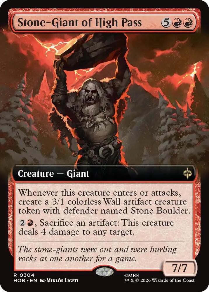 HOB, Stone-Giant of High Pass, (Extended Art), 304, R, Near Mint, Normal, EN